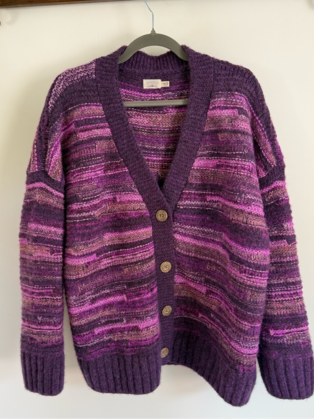 Faherty Purple and Pink Toned Oversized Cardi - like new